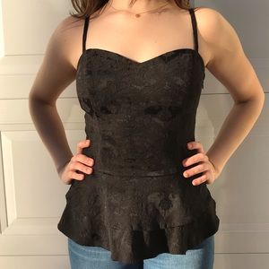 black fitted top from Guess